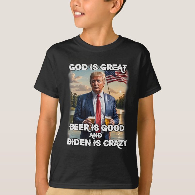 Camiseta Es Buena Cerveza Y Biden Es Crazy Funny Tru (Anverso)