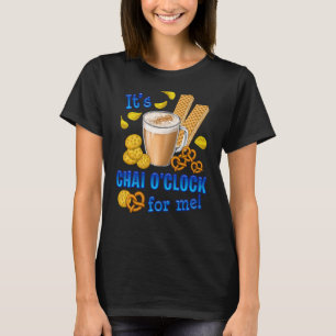 Camiseta Es Chai O Clock Graciosa Bebida De Té De Café