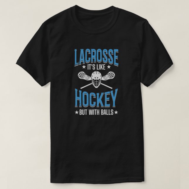 Camiseta Es Como El Hockey Pero Con El Jugador Lacrosse De  (Diseño del anverso)