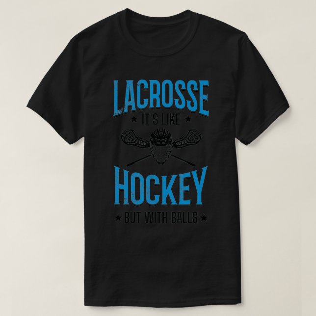 Camiseta Es Como El Hockey Pero Con El Jugador Lacrosse De  (Diseño del anverso)