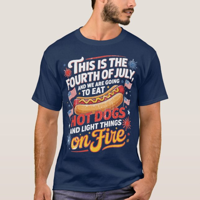 Camiseta Es Cuatro De Julio Y Vamos A Comer (Anverso)