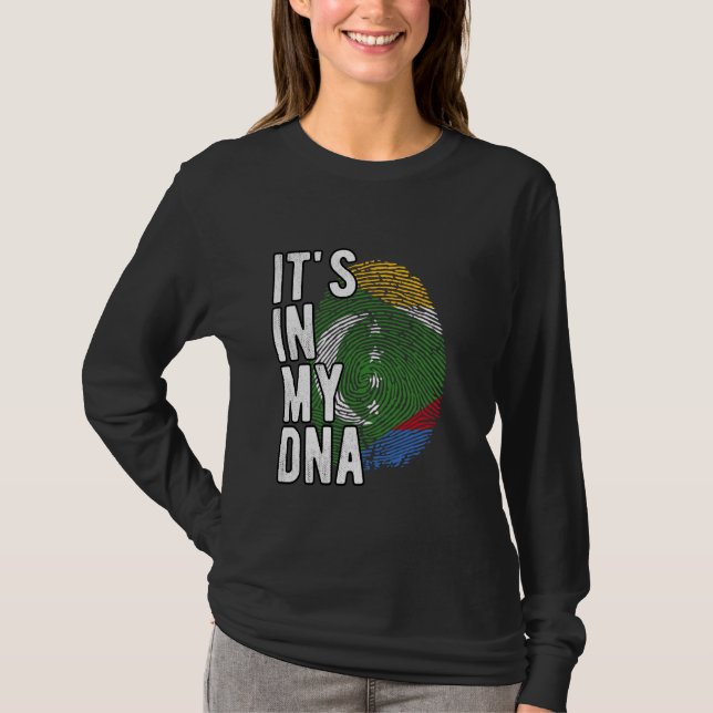 Camiseta Es curioso que esté en mi ADN Bandera de Comoras H (Anverso)