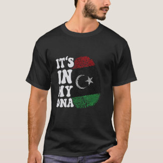 Camiseta Es curioso que esté en mi ADN Bandera libia Huella