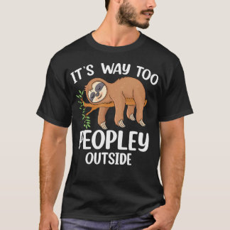 Camiseta Es Demasiado Gente Afuera Perezoso Introvertido An
