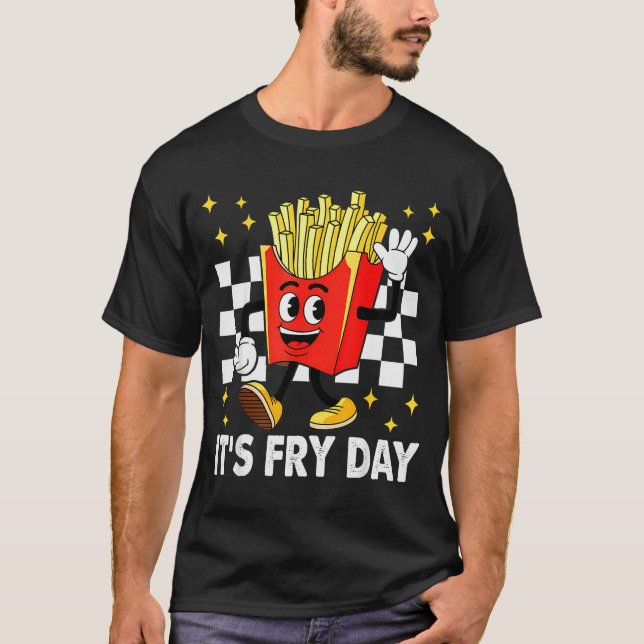 Camiseta Es día de frituras - Comida rápida divertida de pa (Anverso)