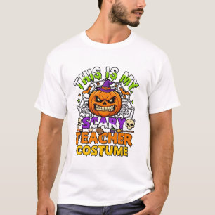 Camiseta Es Disfraz De Maestro De Halloween Calabaza Bruja