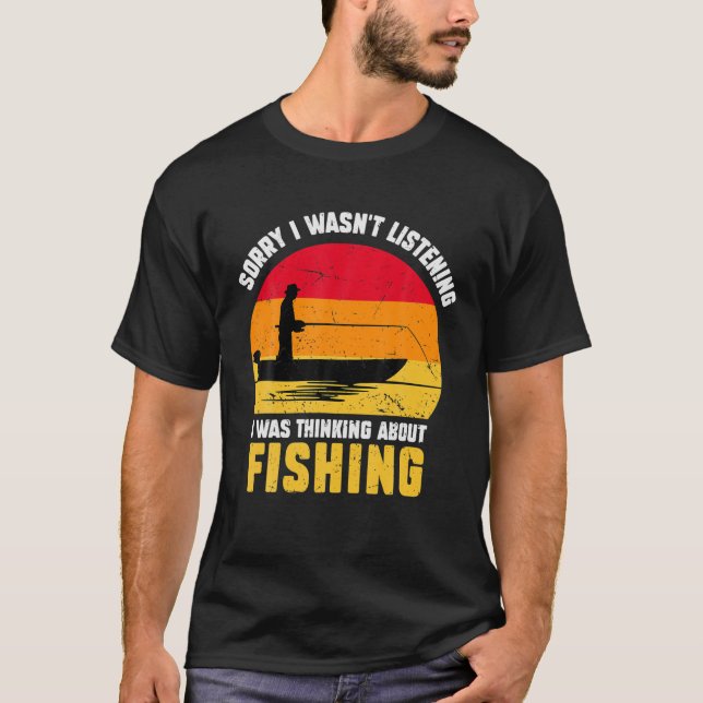 Camiseta Es Divertido Que Estaba Pensando En Pescar Pescado (Anverso)