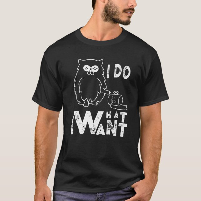 Camiseta Es Divertido Que Hago Lo Que Quiero Con Mi Gato So (Anverso)