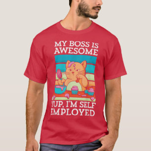 Camiseta Es Divertido Que Mi Jefe Es Increíble Mi Gato Auto
