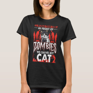 Camiseta Es Divertido Que Te Empujaría Frente A Zombies Par