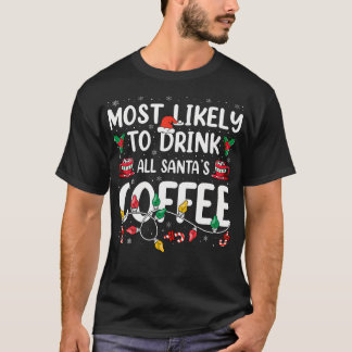 Camiseta Es Divertido Tomar El Café De La Familia De Santa 