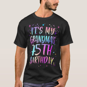 Camiseta Es el 75 cumpleaños de mi abuela Colorido Feliz 75