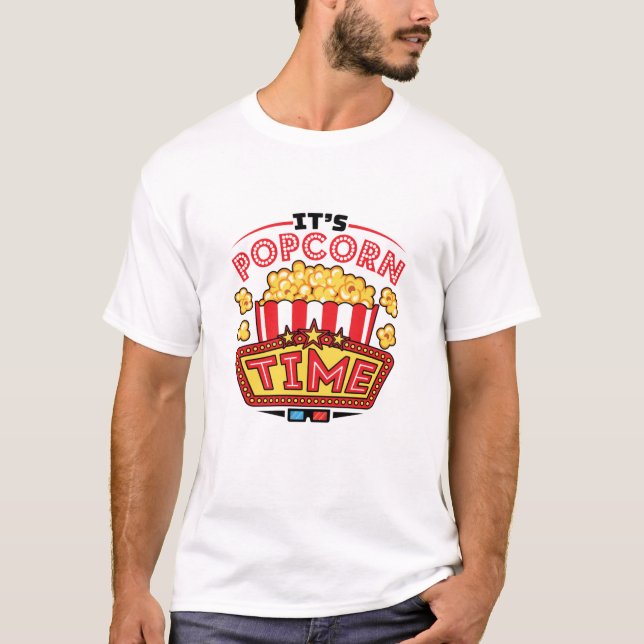 Camiseta Es el amante del cine Popcorn Time (Anverso)
