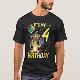 Camiseta Es el animal de mi cuarta jirafa de cumpleaños