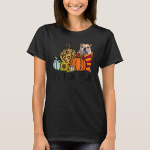 Camiseta Es el Bulldog inglés otoño leopard Pumpkin Su