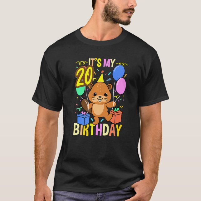 Camiseta Es el castor de mi cumpleaños número 20 (Anverso)