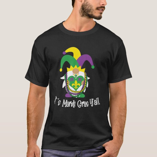 Camiseta Es el Costum del Carnaval del Mardi Gras Y'all Fun (Anverso)