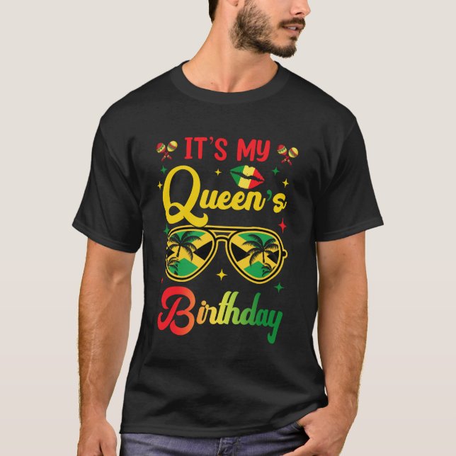 Camiseta Es el cumpleaños de mi reina Jamaica Chica de cump (Anverso)