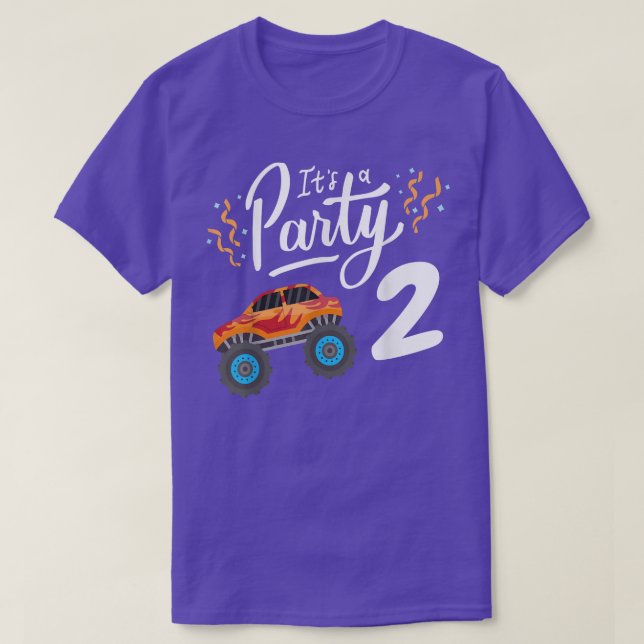 Camiseta Es el cumpleaños de un camión de monstruos con tem (Diseño del anverso)