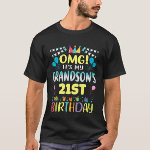 Camiseta Es el cumpleaños número 21 de mi nieto Dulces 21 a