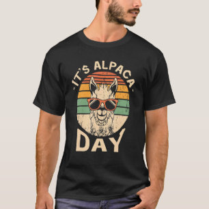 Camiseta Es el día de la Alpaca Camelid Mammal Animal Alpac