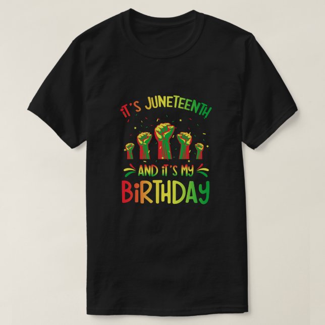 Camiseta Es El Diecinueve De Junio Y Mi Junte Negra African (Diseño del anverso)