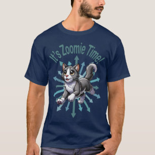 Camiseta Es el gato Zoomie Time Gray Bicolor