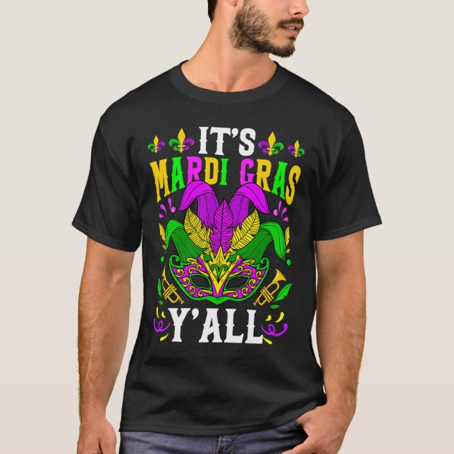 Camiseta Es el juego de la máscara masculina Mardi Gras Yal (Anverso)