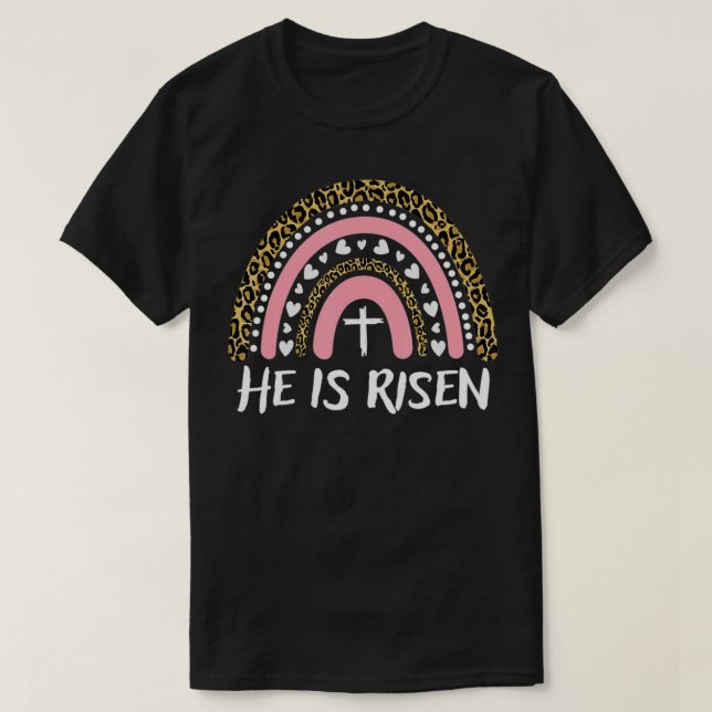 Camiseta Es el leopardo arcoiris de Risen, feliz Pascua 202 (Diseño del anverso)
