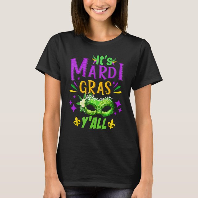 Camiseta Es El Mardi Gras Y Todas Las Máscara Mardi Gras Fi (Anverso)
