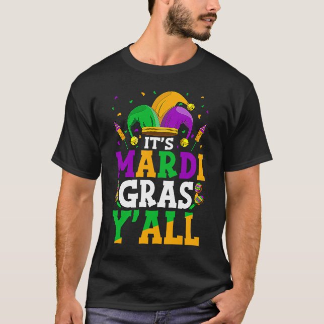 Camiseta Es el Mardi Gras Y'all Costume Mardi Gras Mask Bea (Anverso)