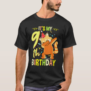 Camiseta Es el Panda Rojo de Mi Noveno Cumpleaños