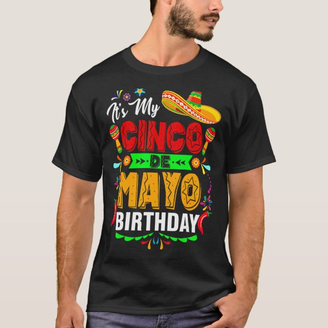 Camiseta Es el primer cumpleaños de Cinco de Mayo (Anverso)