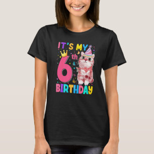 Camiseta Es el sexto cumpleaños de mis gatos niños de 6 año