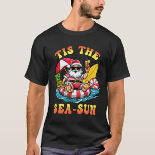 Camiseta Es El Sol Marino Santa Surfista Navidad En Julio T