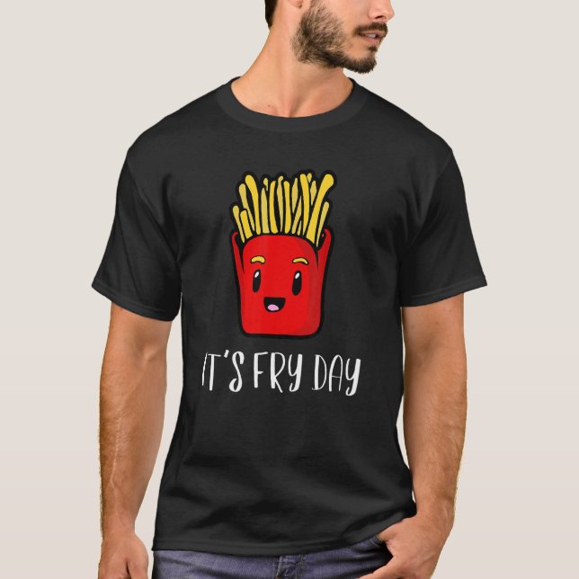 Camiseta Es el viernes sonriente Frenchfries el humorístico (Anverso)
