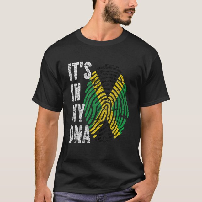 Camiseta Es en mi ADN Bandera de Jamaica Hombres Mujeres Ni (Anverso)