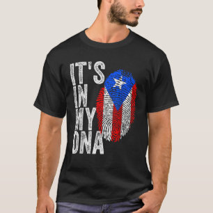 Camiseta Es en mi ADN Bandera de Puerto Rico Hombres Orgull