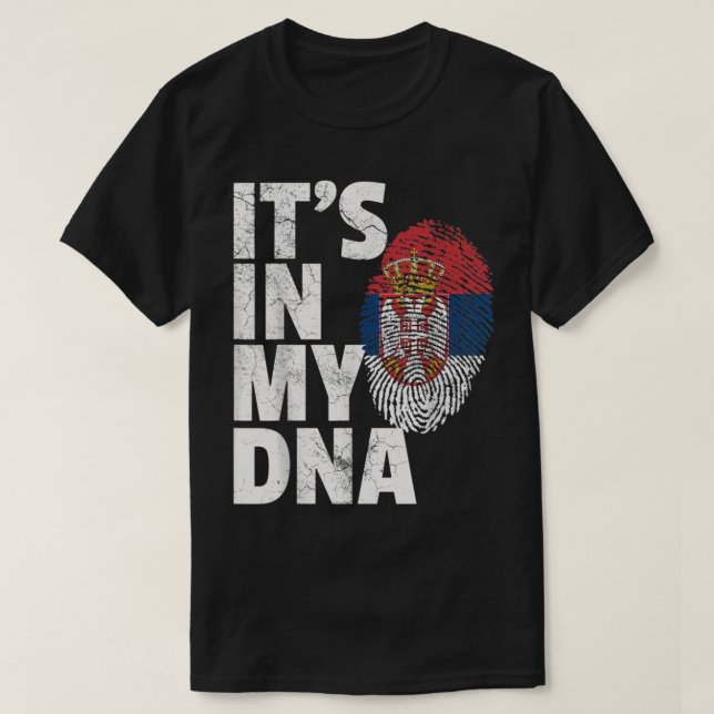 Camiseta ES EN MI ADN Bandera Serbia Serbia (Diseño del anverso)