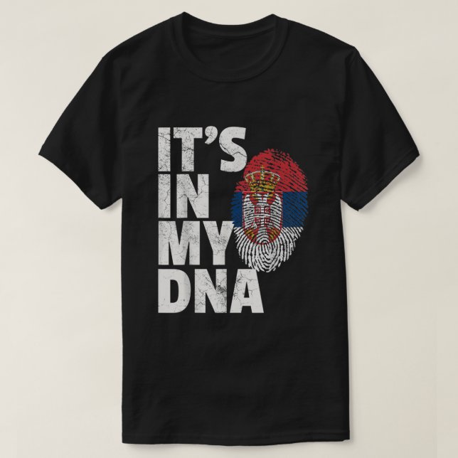 Camiseta ES EN MI ADN Bandera Serbia Serbia (Diseño del anverso)