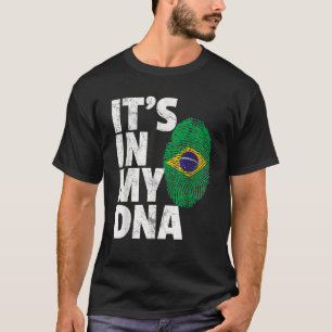 Camiseta Es en mi ADN Brasil Hombres de la Bandera Brasileñ