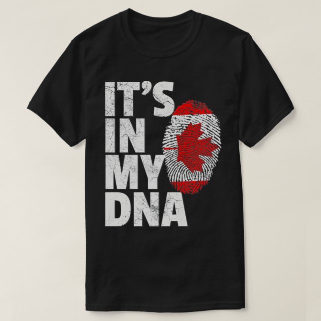 Camiseta ES EN MI ADN Canadá Bandera Padres Canadienses Día (Diseño del anverso)