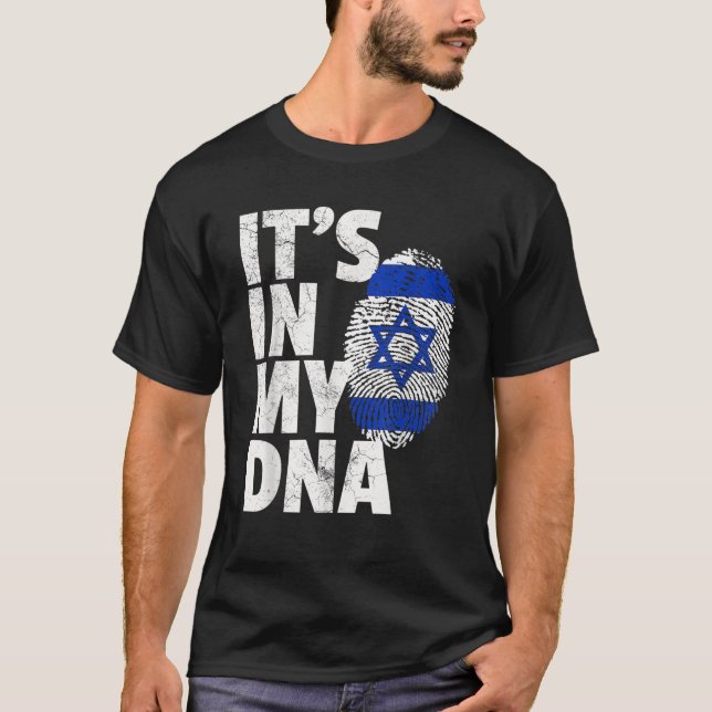 Camiseta ES EN MI ADN Israel Bandera Israel Orgullo Naciona (Anverso)