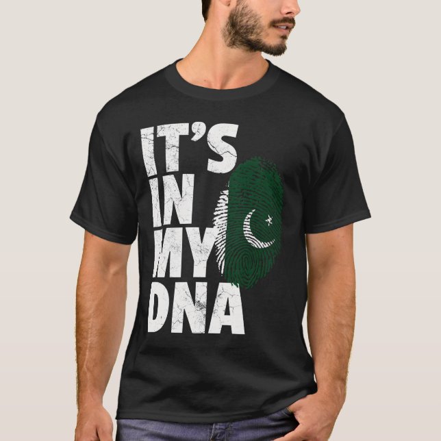 Camiseta Es En Mi Adn Pakistán Hombres De Orgullo De Bander (Anverso)