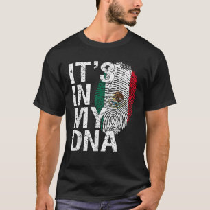 Camiseta Es en mi ADN Patriota mexicano Orgulloso México hi