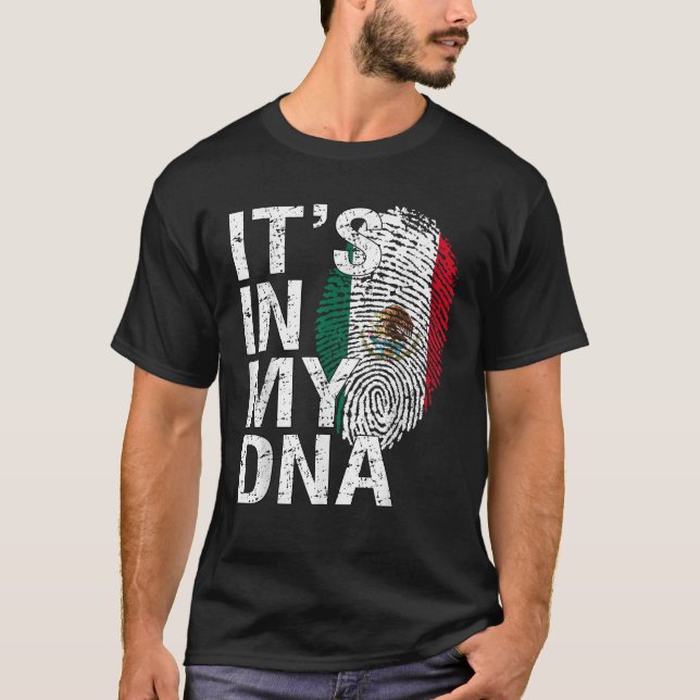 Camiseta Es en mi ADN Patriota mexicano Orgulloso México hi (Anverso)