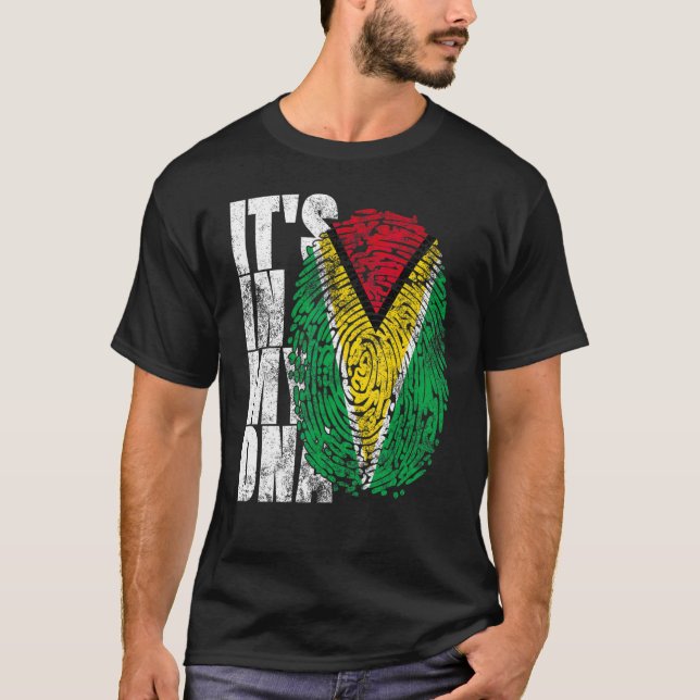 Camiseta Es en mi placa de Adn Guyana para hombres mujeres  (Anverso)