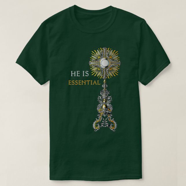 Camiseta Es esencial Monstración Católica Santa Masa Prem (Diseño del anverso)