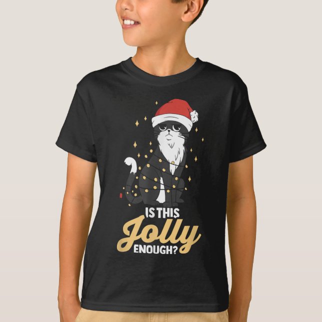 Camiseta ¿Es esta feliz Navidad de gatos negros perfecta pa (Anverso)