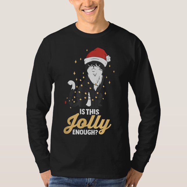 Camiseta ¿Es esta feliz Navidad de gatos negros perfecta pa (Anverso)